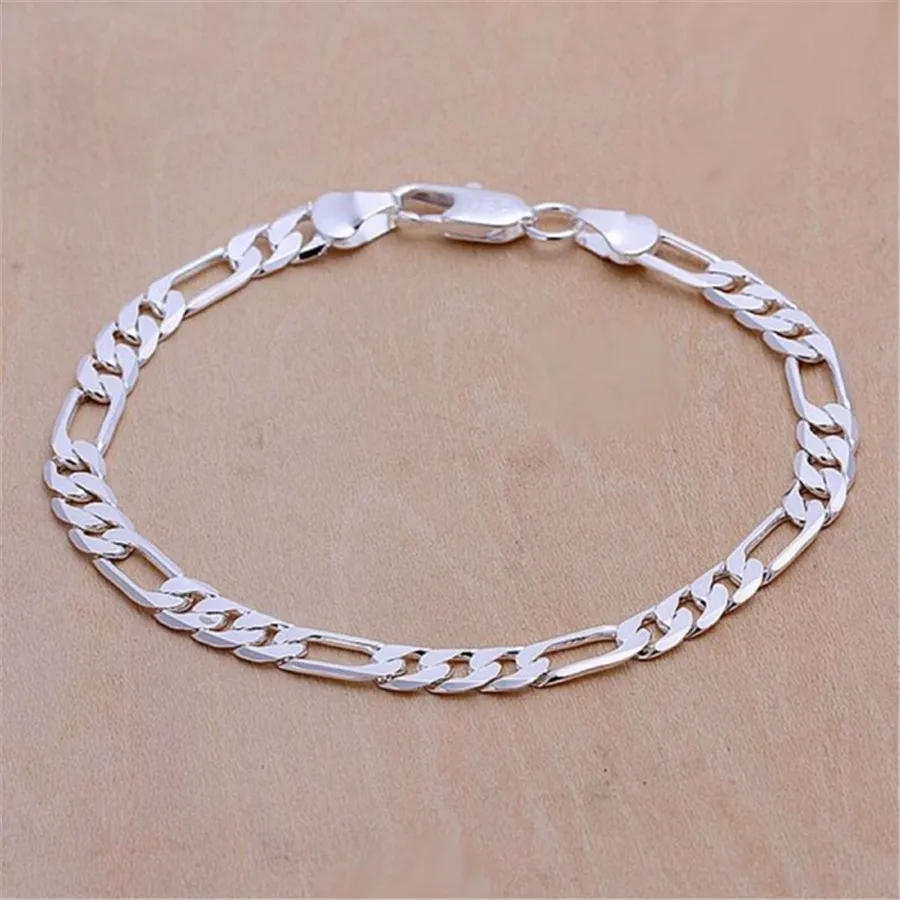 H219 6MM Серебряная цепочка, изысканный витой браслет, модная Очаровательная цепочка для женщин и мужчин, одноцветная, для свадьбы, Милые простые модели ювелирных изделий, H207 - Окраска металла: H219 6MM