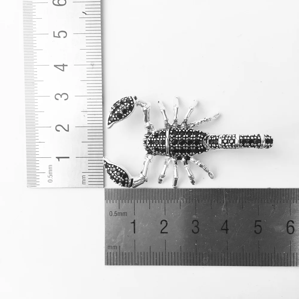 Подвески из серебра 925 пробы с черным цирконием подвески в виде скорпионов