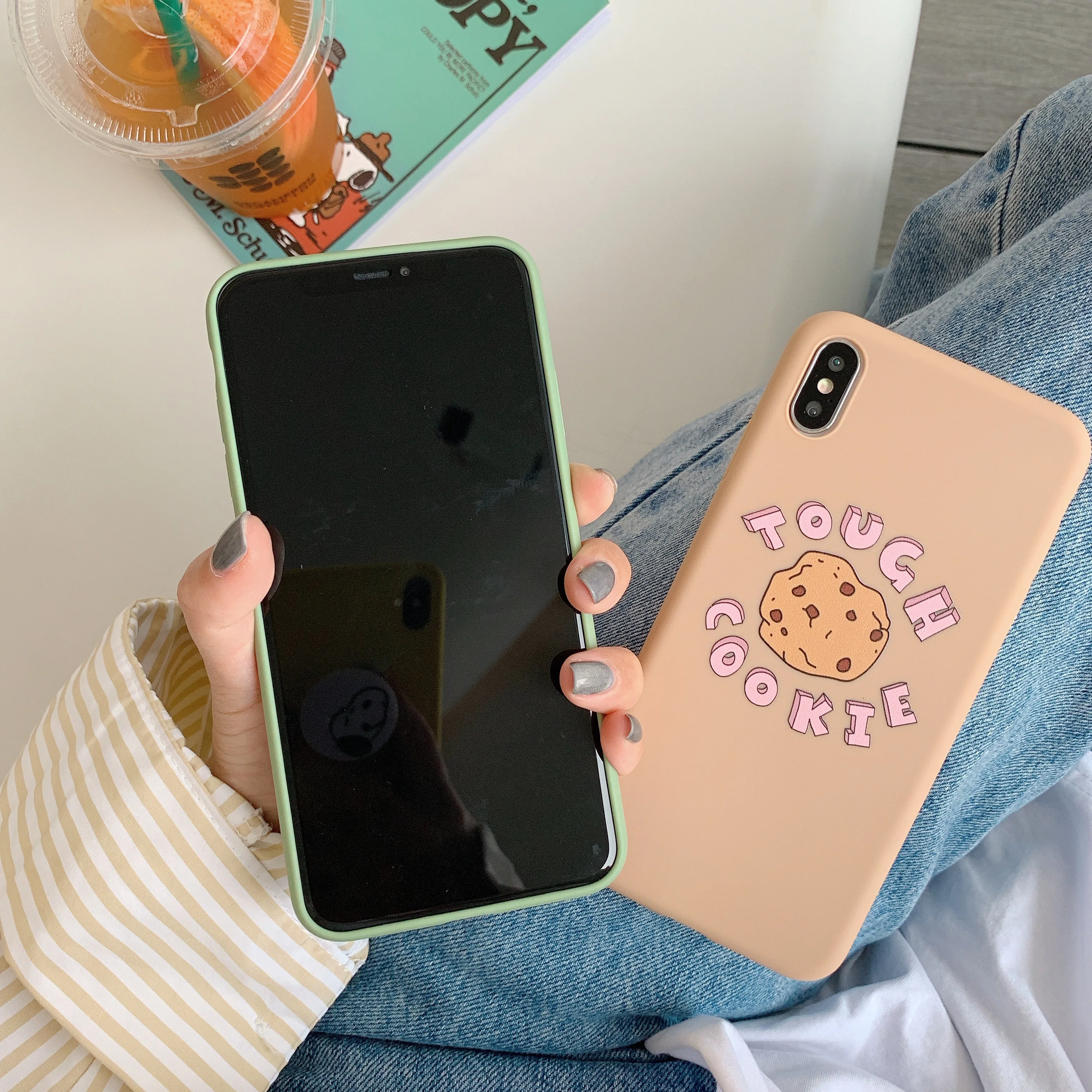 Простой мягкий чехол для телефона из ТПУ с рисунком iPhone 8 7 6 6S Plus Xs MAX XR X милый