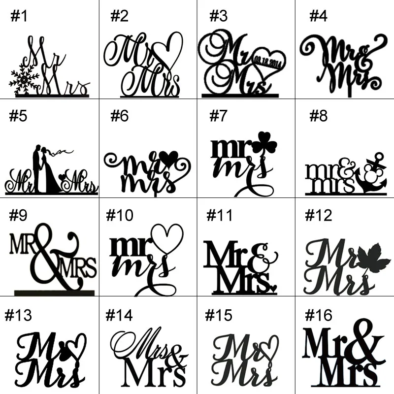 

16 Styles MR MRS Wedding Cake Stand Topper Beautiful Mr&Mrs Wedding Decorations For Home Hotel Wedding Birthday Party