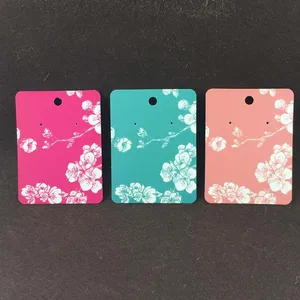 100 шт., бумажные витрины для сережек с цветочным принтом