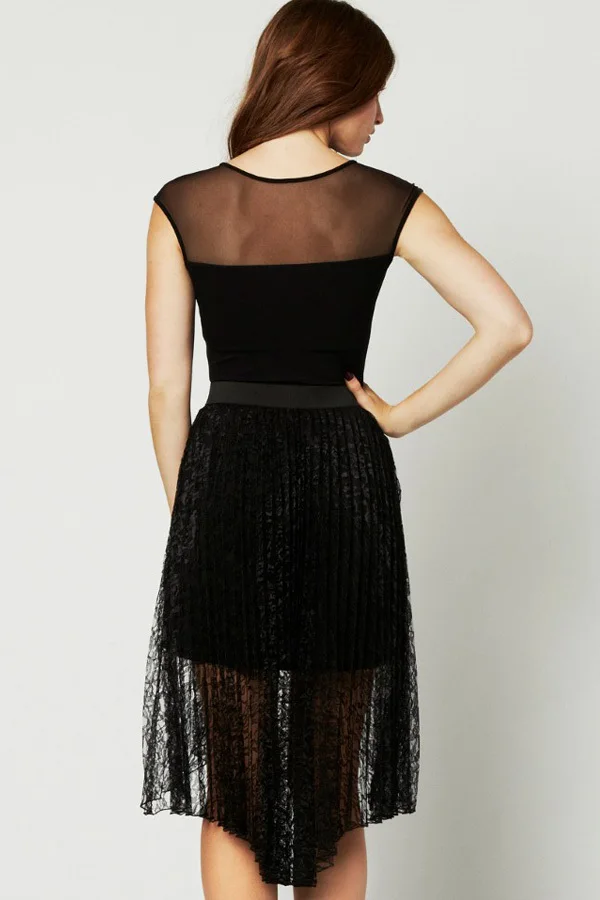 new 2014 Black Mesh &amp Pleated Lace Patchwork Skater Dress Brief Cute Club Night Cocktail Formal Summer Party Dresses LC6570 | Женская
