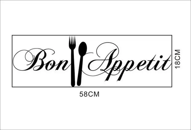 

Letters Bon APPetit Kitchen Wall Sticker Dinning Room Home Decor Self Adhesive Living Room Decoration Home Decor Art Mural