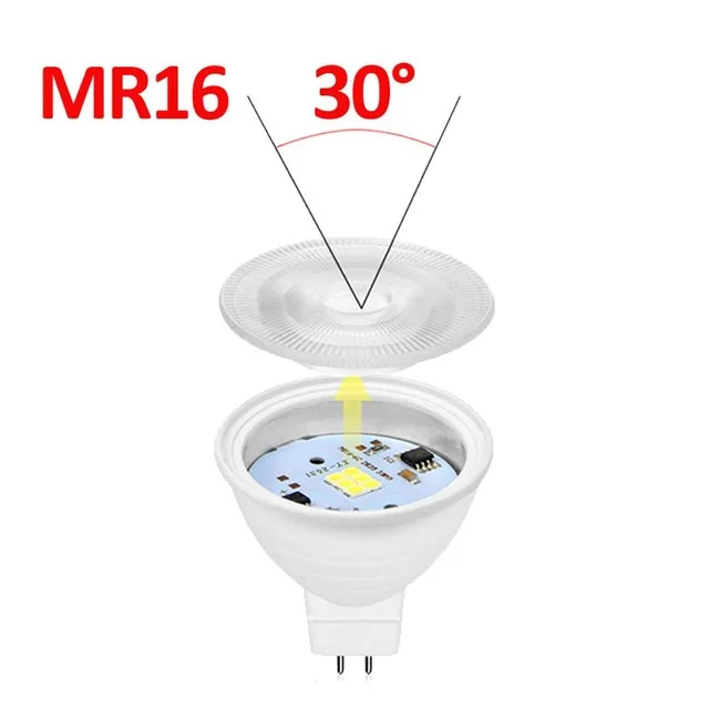 MR16 30 Degree GU10 Светодиодный светильник MR16 220 В Bombillas кухонный светодиодный прожектор лампада Прихожая Гостиная Декор на потолок Точечный светильник Lampara - Цвет: MR16 30 Degree