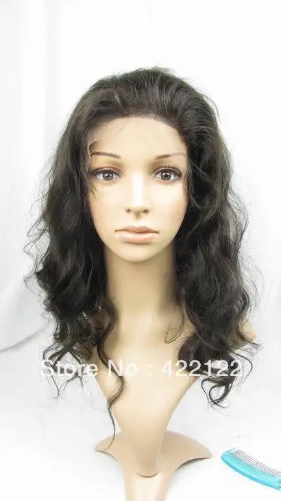 ( + ) 2 # 16 дюймов bodywave реми 100% индийский человека парики полная длина перед кружево