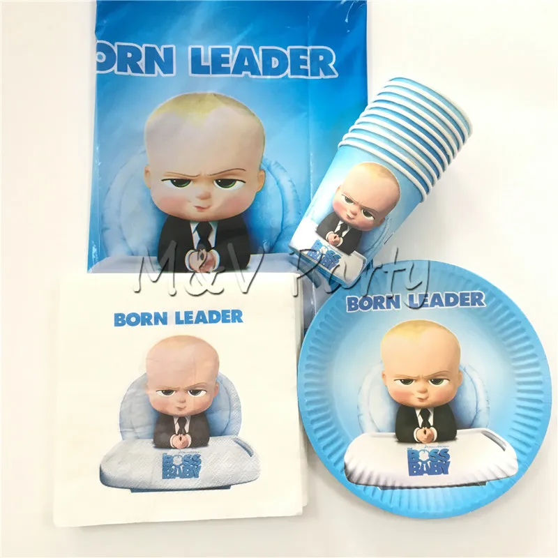 41 шт./лот набор одноразовой посуды для детской вечеринки с надписью Baby Boss