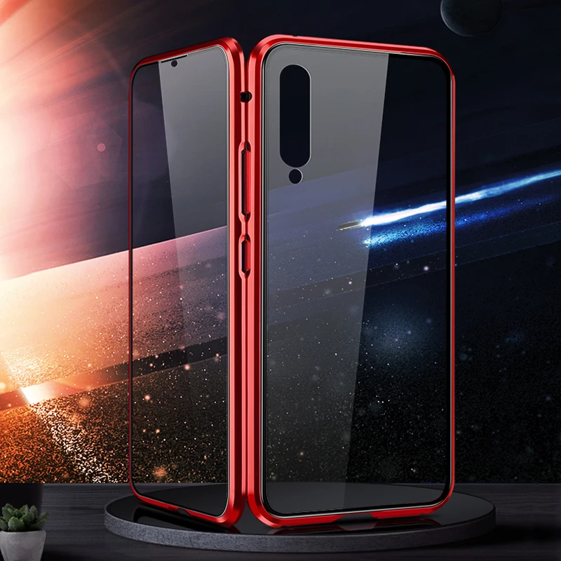 Металлический магнитный чехол для samsung Galaxy S8 S9 Plus двустороннее закаленное стекло