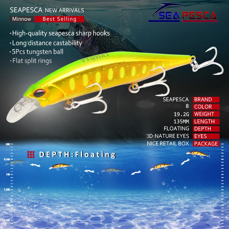 Блесна seapesca Iscas искусственный воблер крэнкбейты 135 мм 19 2 г рыболовные приманки