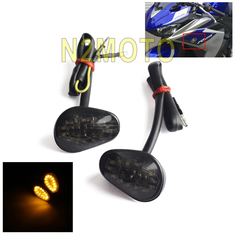

Motorcycles Turn Signal Light Flush Mount Amber Indicator Lamp for YAMAHA YZF R1 R6 R6S 2002-2009 Smoke Flasher Light