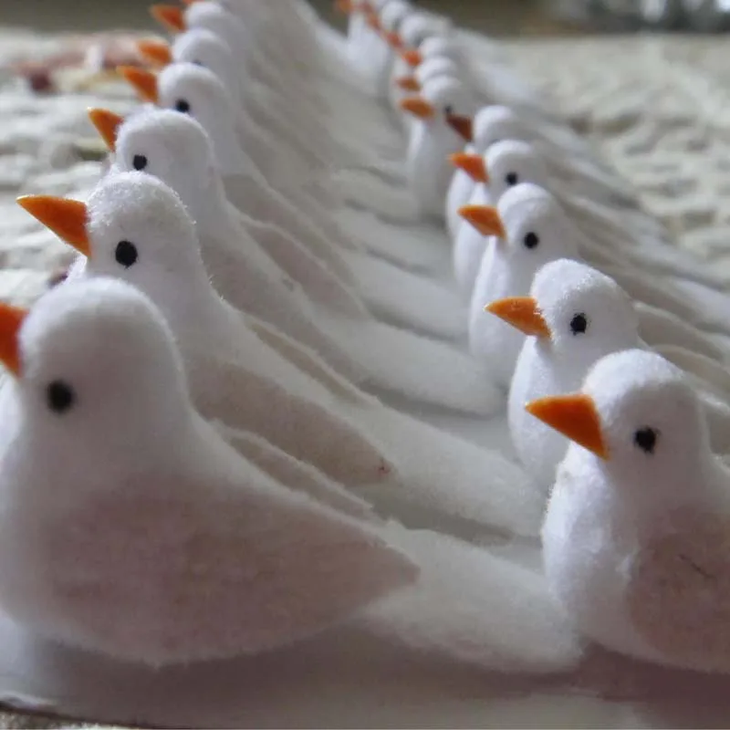 24 шт./лот ручной работы Искусственный Пена моделирования птицы, DIY Craft висячие украшения для рождества, свадьбы, орнамент подарочной коробке