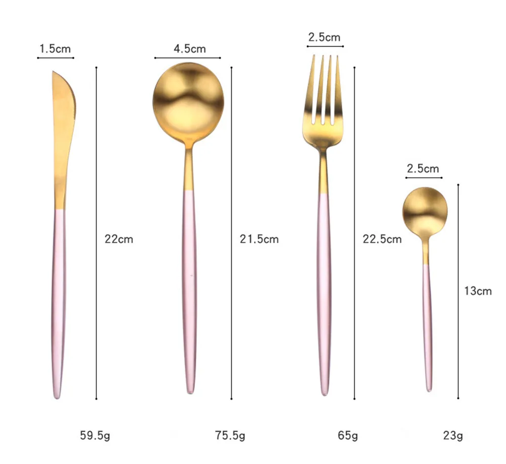 Набор радужных столовых приборов из нержавеющей стали 4 шт./компл.|Столовые