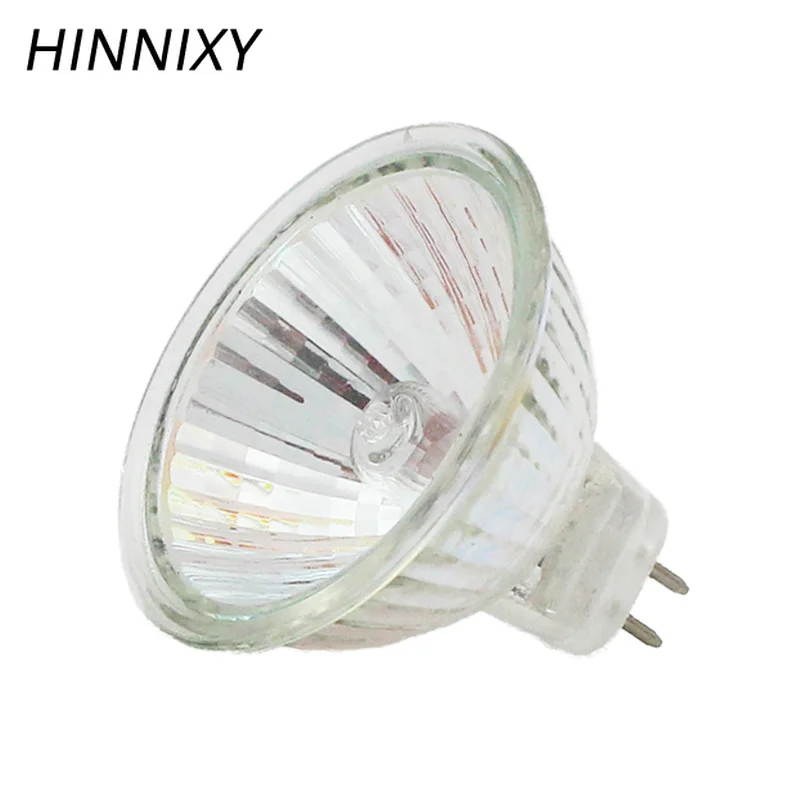 Hinnixy 10 шт./лот MR16 затемнения JCDR GU5.3 галогенная лампочка направленного света 12 V/220 V 35/50 Вт высокой мощности лампа люмен чашки Форма лампы прозрачное стекло Стекло