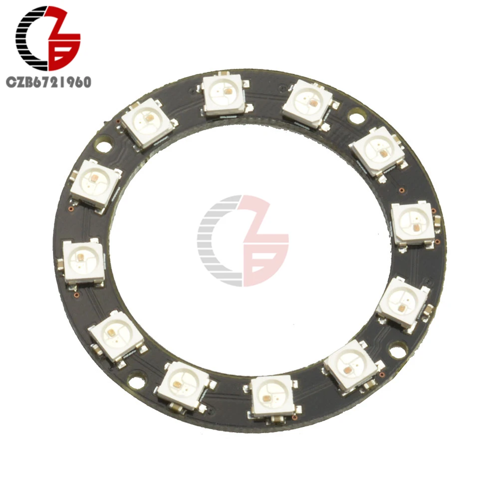 Беспроводной Wi-Fi Управление ESP8266 ESP-01 ESP-01S WS2812B 12 16 24 60 Светодиодный s 5050 RGB светодиодный кольцевой светильник светодиодный адаптер Управление; для Arduino