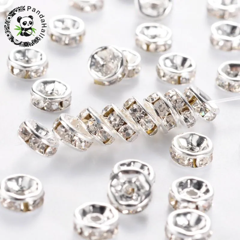 

Pandahall 500pcs Brass Crystal Rhinestone Spacer Beads 6/7/8mm Grade A Rondelle For Jewelry Makings Findings