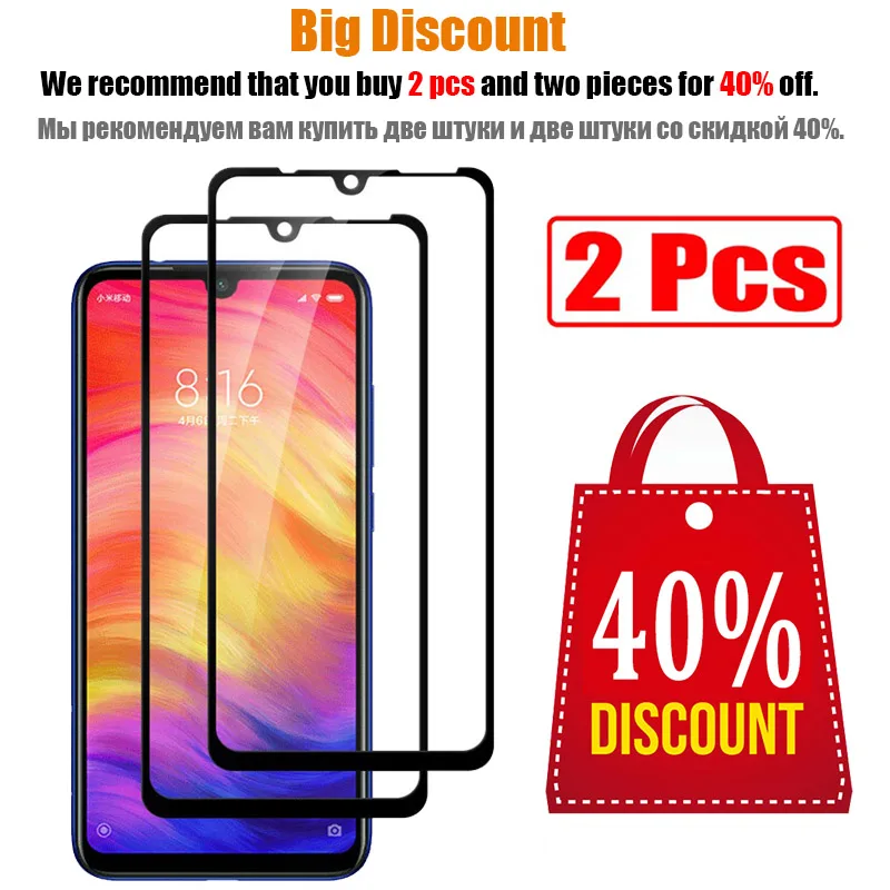 redmi note 7 pro Protective glass on the for Xiaomi tempered screen protector armor xiomi red mi note7 redmi7 cam my film 7pro | Мобильные