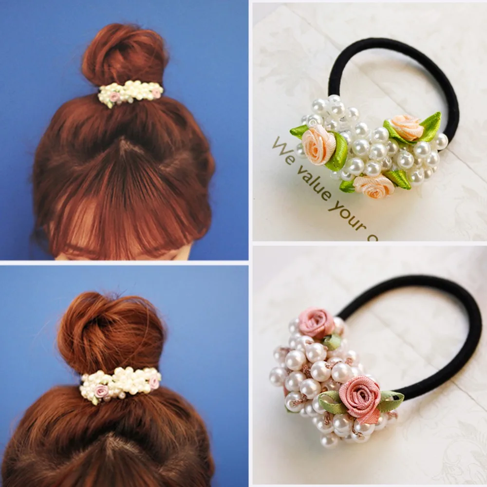 Горячая распродажа! Маленькие свежие цветы бисерная Жемчужная Повязка резиновая