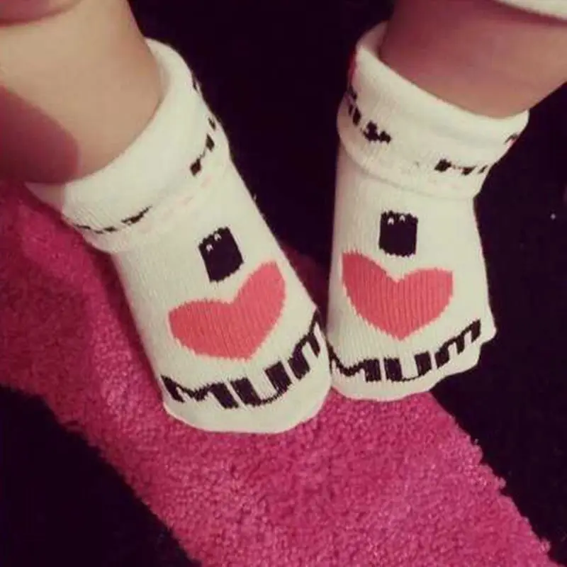 Fashion Baby Socks With Rubber Soles Infant Sock Newborn Autumn Winter Children Floor Shoes Anti Slip Soft WJ0072 | Детская одежда и