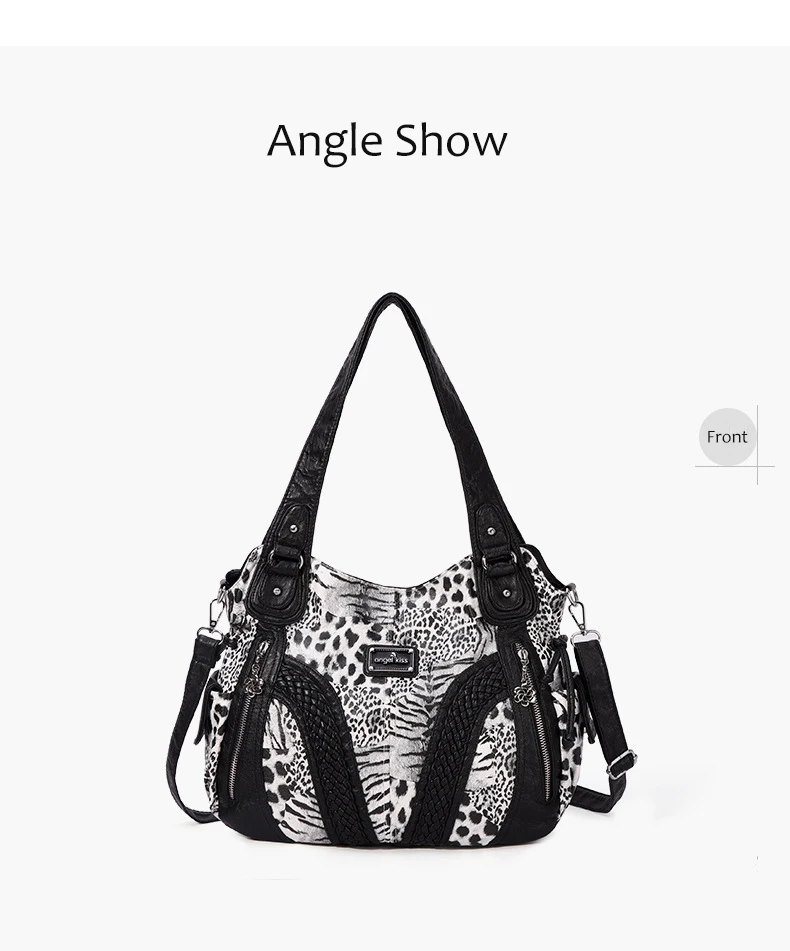 Роскошные женские AngelKiss искусственная кожа под леопарда сумка-мешок дизайн женская большая сумка на плечо дамская сумочка-мессенджер для шопинга сумочка