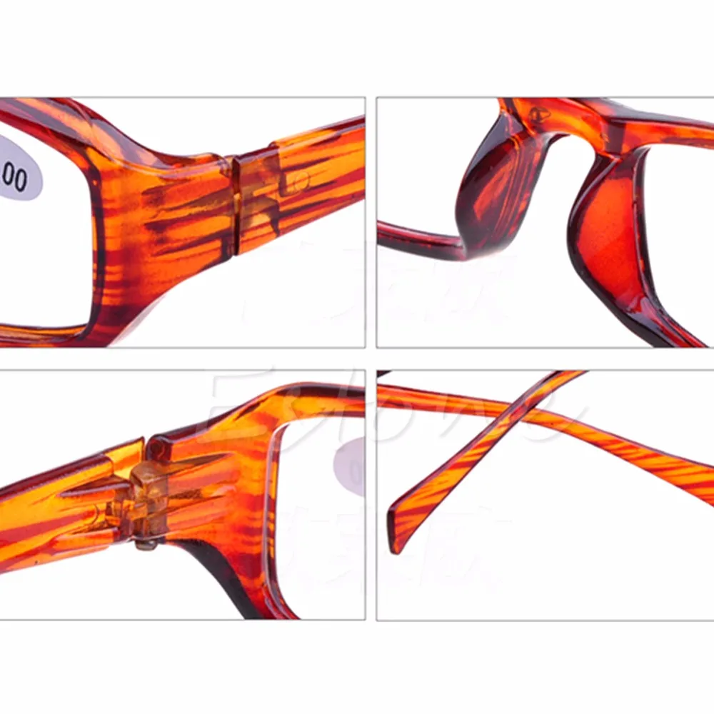 1 шт. очки для чтения черного и коричневого цветов дальнозоркость + 00-4 00 диоптрий |