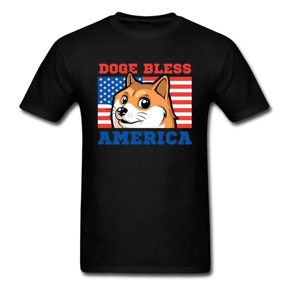 Мужская футболка с принтом Doge Bless рисунком американского флага карты собаки