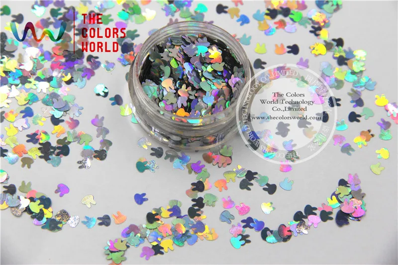 TCA100 лазер серебряного цвета Кролик 4 мм размер блеск пыли зеркальный для ногтей