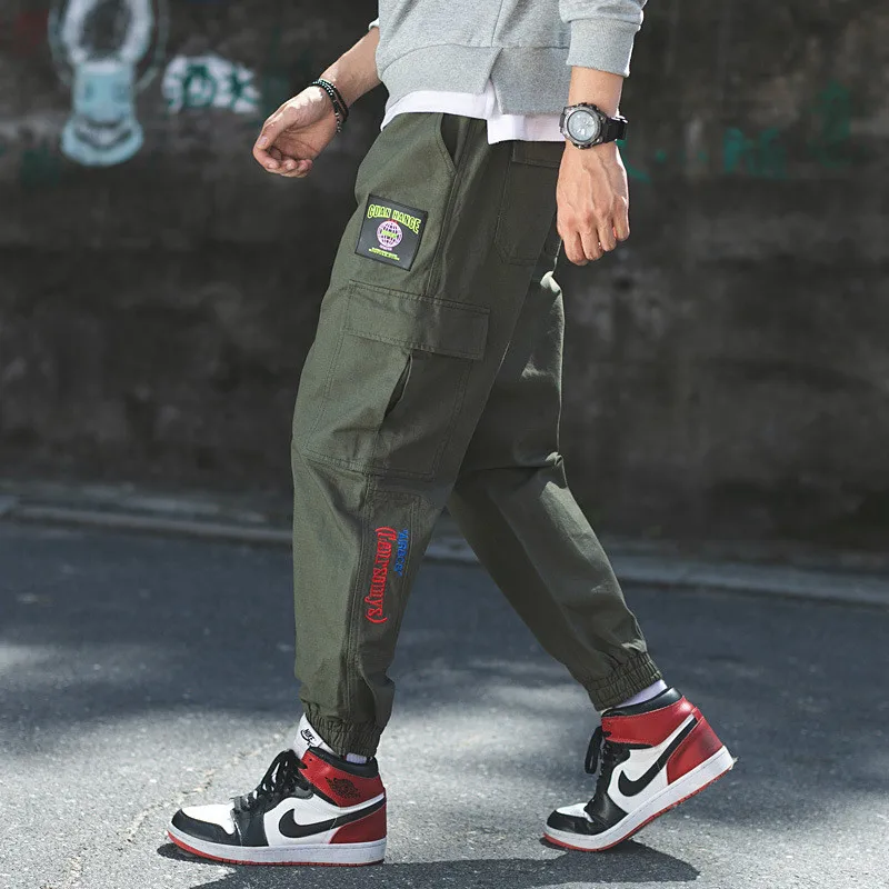 QLINMSHAG мужские джоггеры камуфляжные боковые карманы Свободные стильные