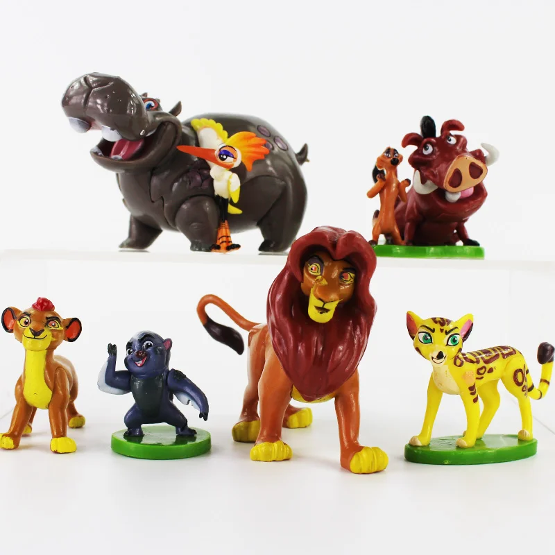 6 шт./лот фигурки короля льва Simba Nala Mufasa Sarabi Pumbaa Timon Zazu Bird Hippo модель игрушки подарки