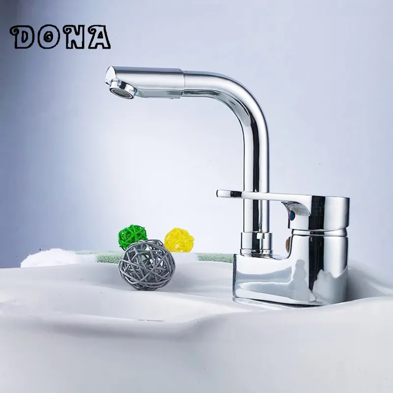 

Modern New Deck Mounted Polished Chrome Brass Kitchen Faucet Single Handle Sink Mixer Tap DONA1170