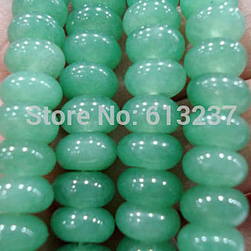 

Green Natural Stone chalcedony jades 5x8mm Semi-precious Abacus Rondelle Loose Beads Fashion Women Jewelry Making 15'' BV229