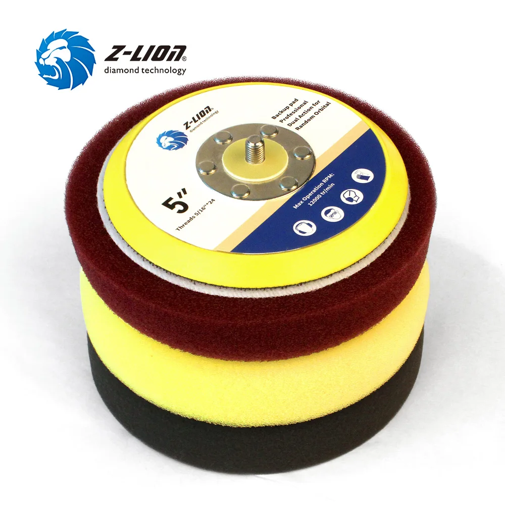 

Z-LION 6" Car Foam Sponge Polishing Pads Kit with Backing Pad Thread 5/16"-24 Or M14 5/8-11 Car Polisher Waxing Tool