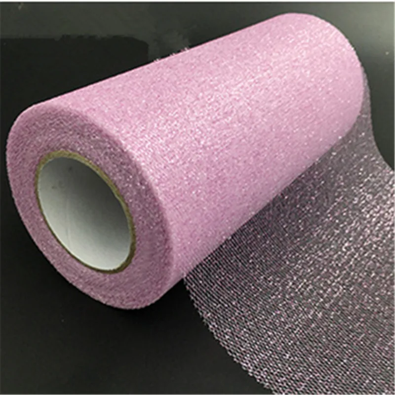 Pink purple Горячая блестящая Тюлевая ткань 15 см* 22 м детский душ тюль ролл юбка пачка DIY свадебная отделка органзы День Рождения украшения для детей - Цвет: Pink purple