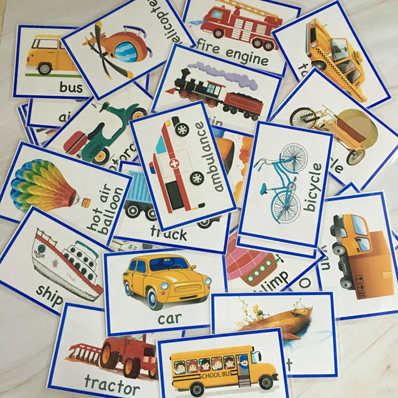 DDWE Weather/Profession/Body/Traffic Cognitive English learning Games Toy kids Flash card Baby Literacy Word Cards Educational | Игрушки и