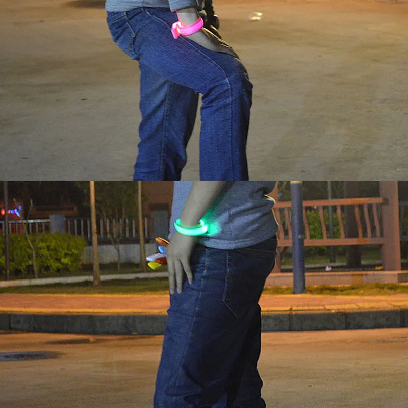 

Popular Sports Reflective Bracelet Outdoor Running LED Flashing Waterproof Safety Night club Glow Bracelet Strip Wrist Strap