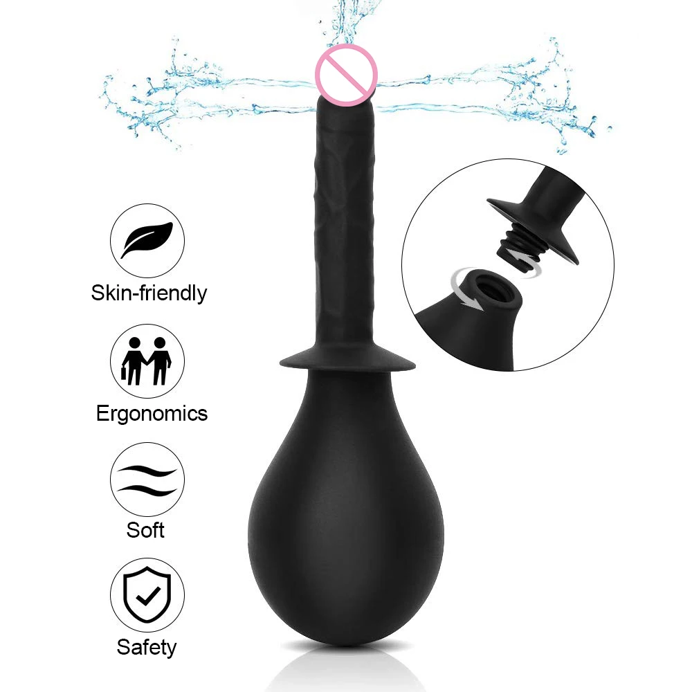 210 мл Силиконовый унисекс анальный очиститель вагинальная спринцовка душ