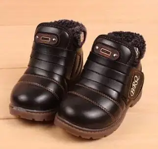 Детские теплые ботильоны модная бархатная обувь для мальчиков и девочек зимняя