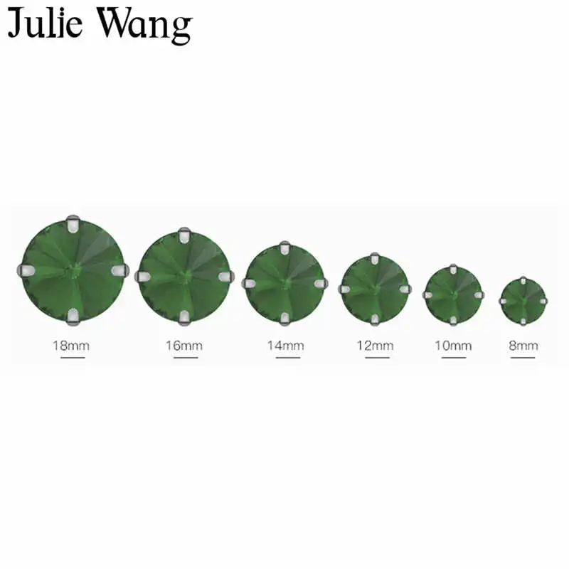 Julie Wang 50 шт. 8-18 мм стеклянные круглые стразы с кабошоном кристальная