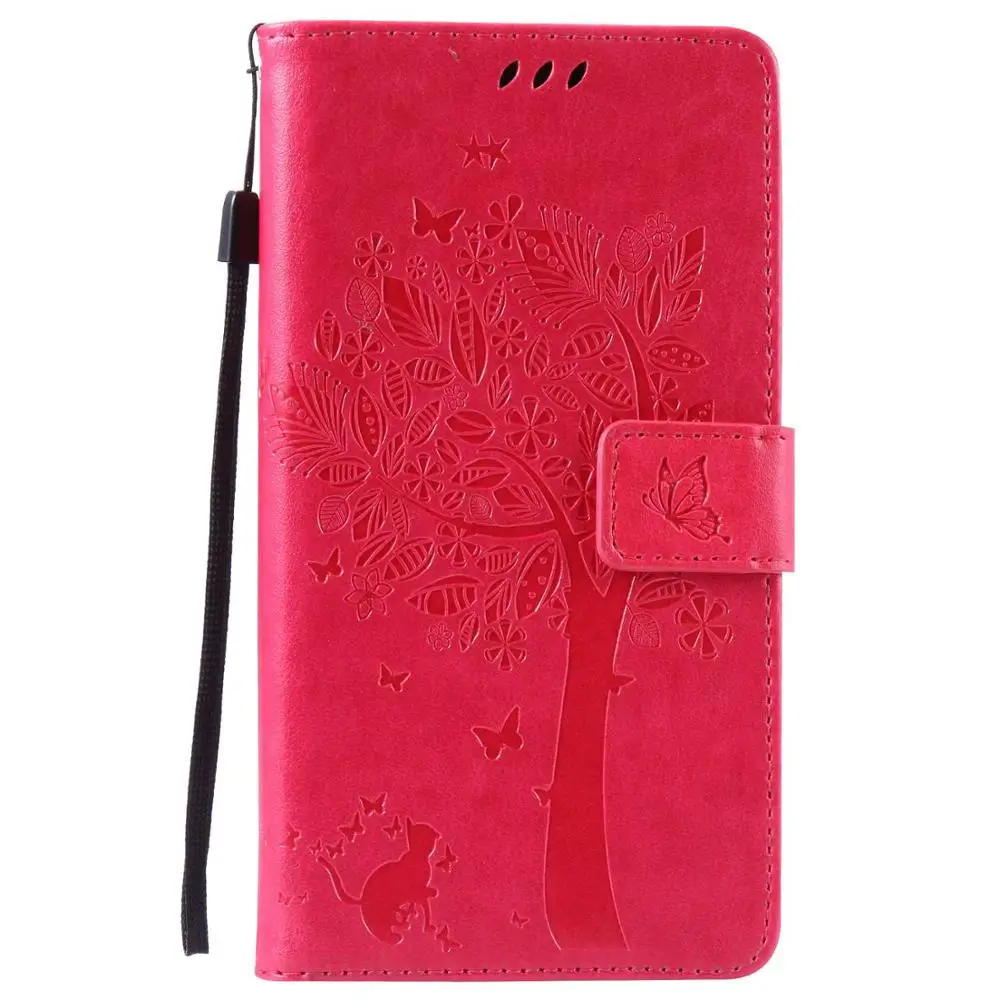 Для huawei Honor 4X/Honor 5X чехол для Fundas huawei Honor 5C Coque 3D Дерево кошка узор кошелек магнит откидная крышка кожаный чехол - Цвет: Rose