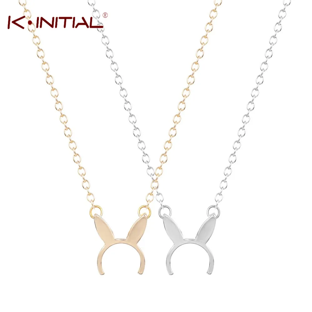 Kinitial ожерелье с заячьими ушками кролик подвеска на цепочке модное