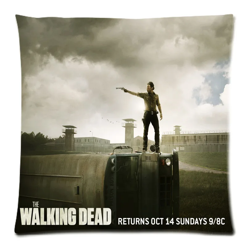 Чехол для подушки с изображением ходячих мертвецов/наволочка из хлопка и льна