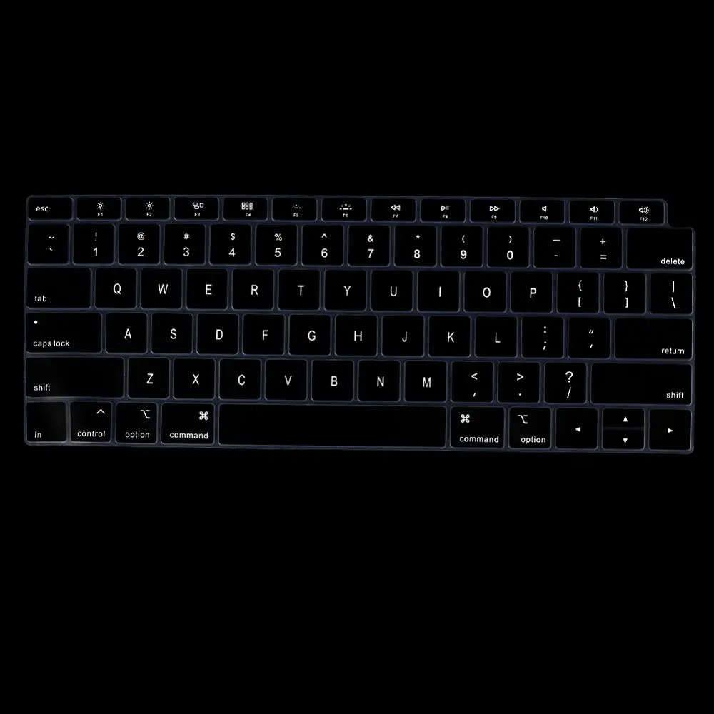 Силиконовый протектор клавиатуры для Macbook Air 13 A1932 США раскладка клавиатуры крышка Водонепроницаемая клавиатура пленка - Цвет: Черный