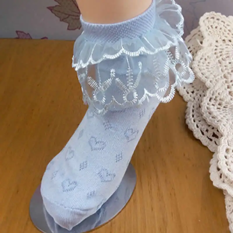 Детские носки летние тонкие сетчатые кружевные короткие дышащие в стиле