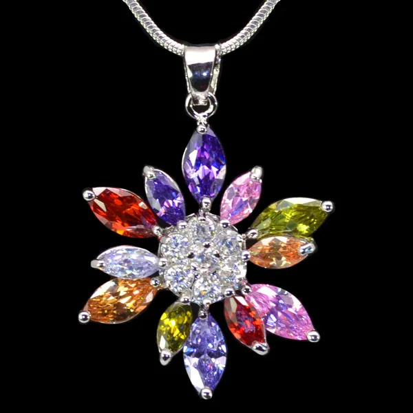 Набор ювелирных изделий с цветком и фианитом для вечеринок/подарков/свадьбы |