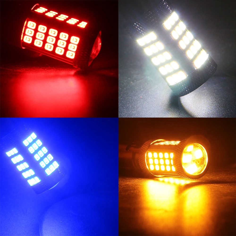 10 шт 12 V 2835 66 SMD светодиодный лампы 1156 BA15S 1157 BAY15D 6500 8000 K Авто поворотник обратный s