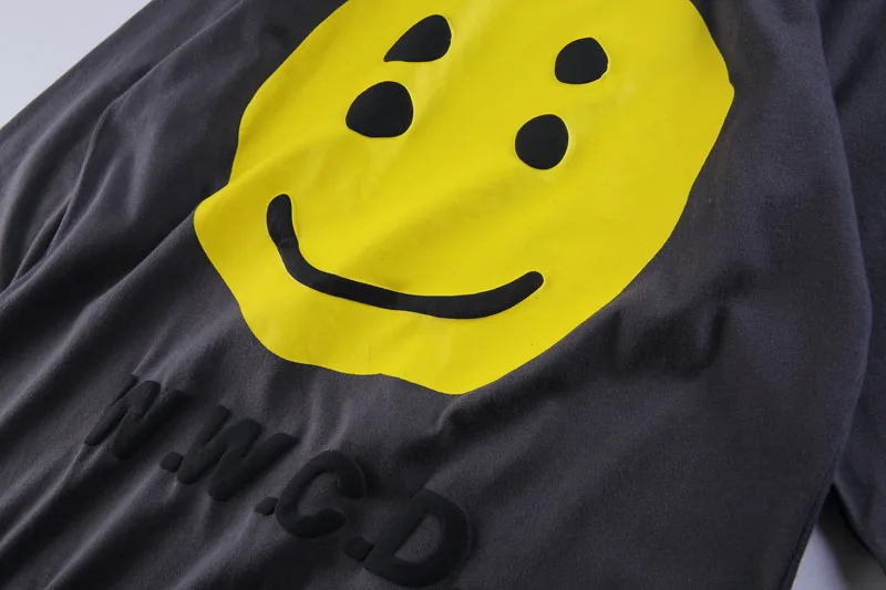 Asap Rocky Smiley Face футболка с длинными рукавами Cpfm w. C. D Мужская и женская футболка с граффити и смайликом модные футболки