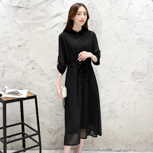 2019 летнее Новое Стильное однотонное шифоновое платье Vestidos модное элегантное с