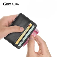 100 sheepskin genuine leather card holder super slim soft credit card wallet men wallets purse gibo auja