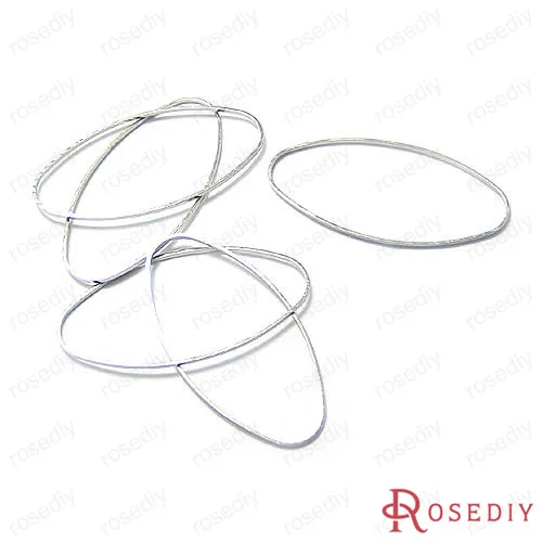Imitation Rhodium 40*20 мм 30*15 мм 25*10 мм 16*8 мм Имитация родия/антикварный бронзовый овальный латунь Твердые закрытые кольца Diy ювелирных изделий - Цвет: Imitation Rhodium