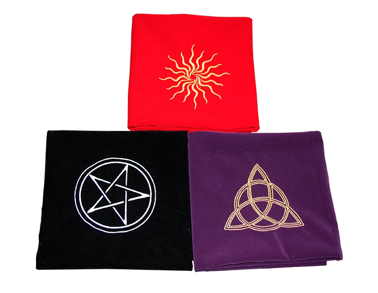 Вышивка Узор алтарь Пентакль солнце Таро карты партии Ткань Скатерть Divination Wicca