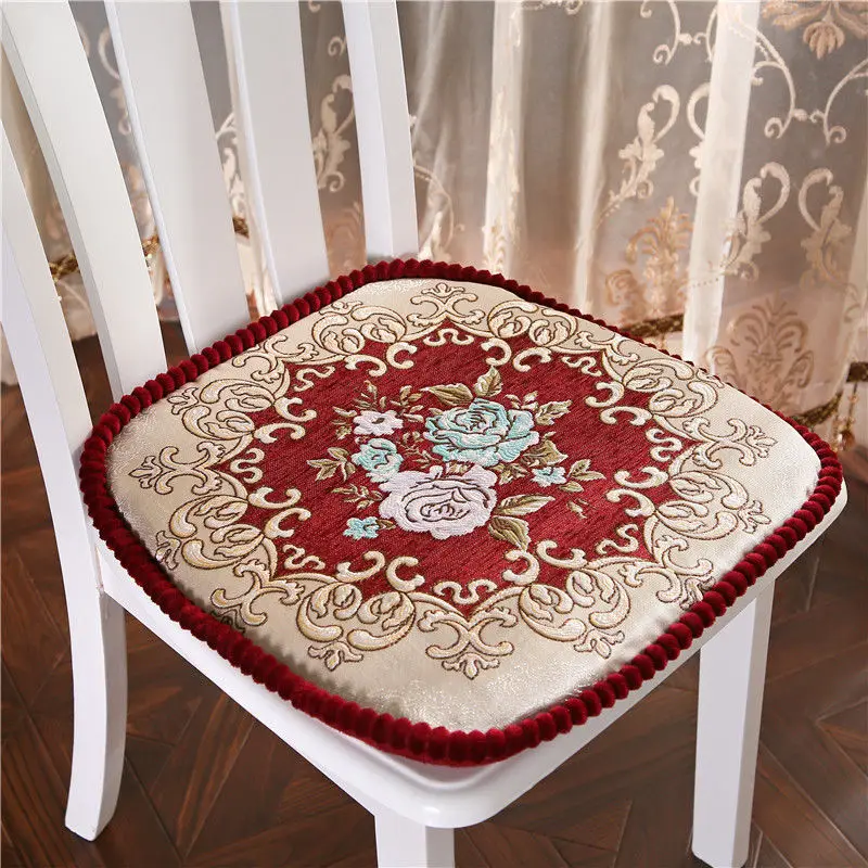 Европейский Стиль стул хлопоковая Подушка сиденья Coussin для Кухня подушка для офисного стула цветочный узор Подушка на стул бытовой сиденья колодки