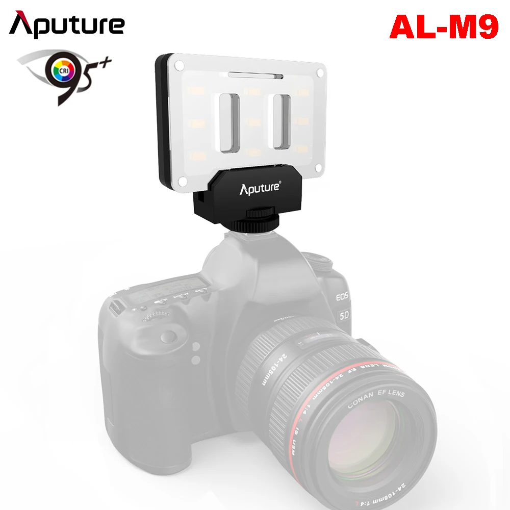 Aputure AL M9 Светодиодная лампа для видеосъемки Pockable TLCI/CRI 95 + заливки камеры 9 шт. SMD